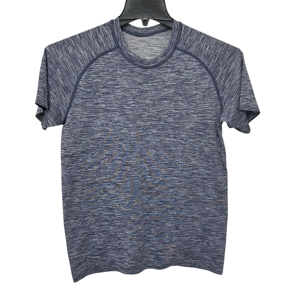 LULULEMON Blue Metal Vent Tech  Short Sleeve Stretch Workout Shirt Men's Size S